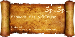 Szabadi Szilvánusz névjegykártya